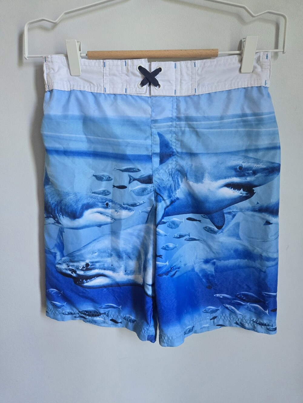 🎁 GEORGE Boy's Blue Shark Print Swim Trunks